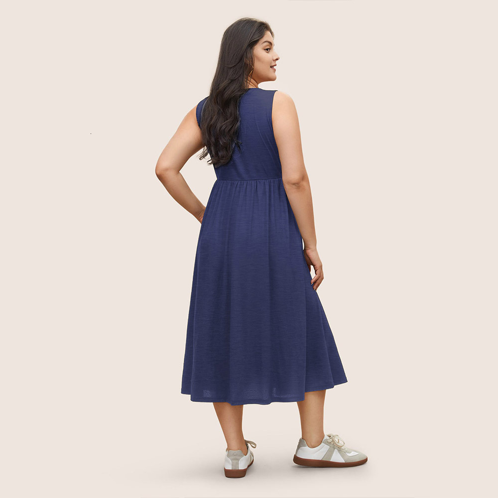 Plus Size Womens Clothing Simple Temperament Elegant Style Dress Summer Versatile Niche Mid Length Skirt