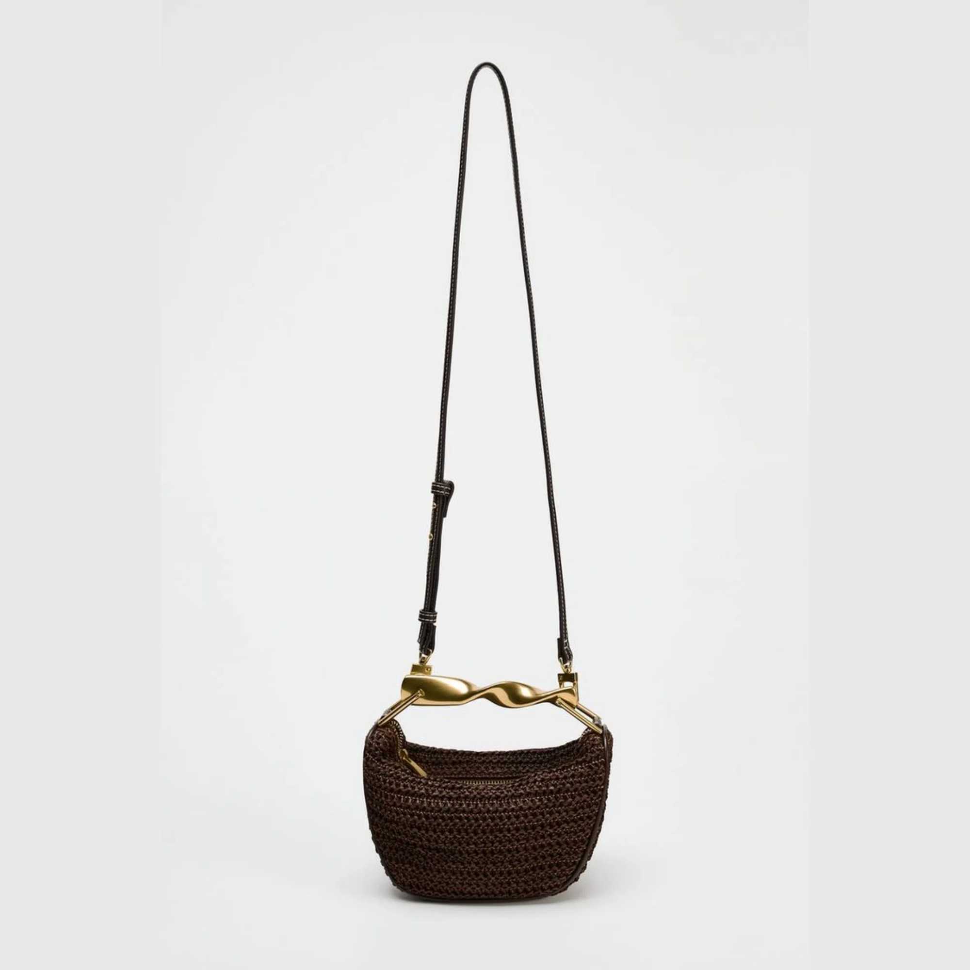 Summer Half-Moon Beach Straw Shoulder Bags Womens Straw Bucket Bag Purse Woven Straw Handbags Casual Tote Crossbody Bag Z250618