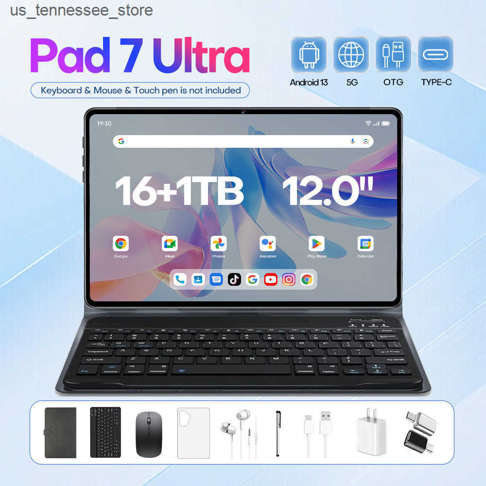 2024 new 12 inch Pad7 Ultra tablet with dual SIM 3G calling and eight core I screen z250516JBBF