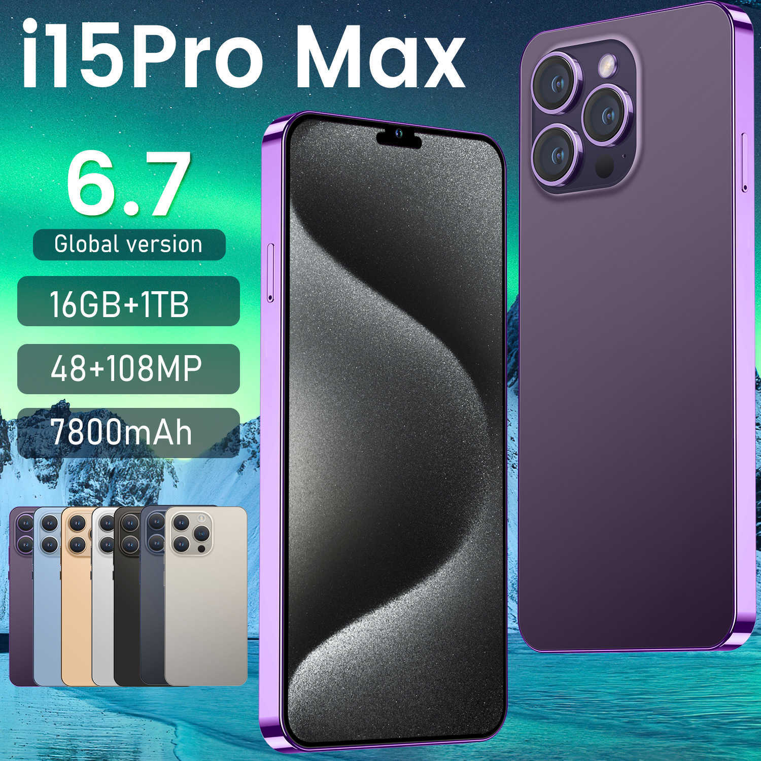 Hot selling I15 Pro Max phone 16+1 6.7-inch Android 8.1 Meikeduo OZON R250516