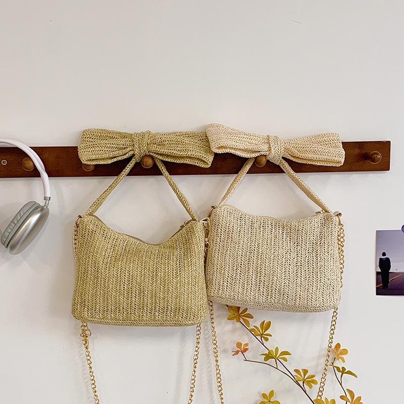 2025S designer grass women summer new countryside style western-style linen texture shoulder bag forest style handbag woven bag