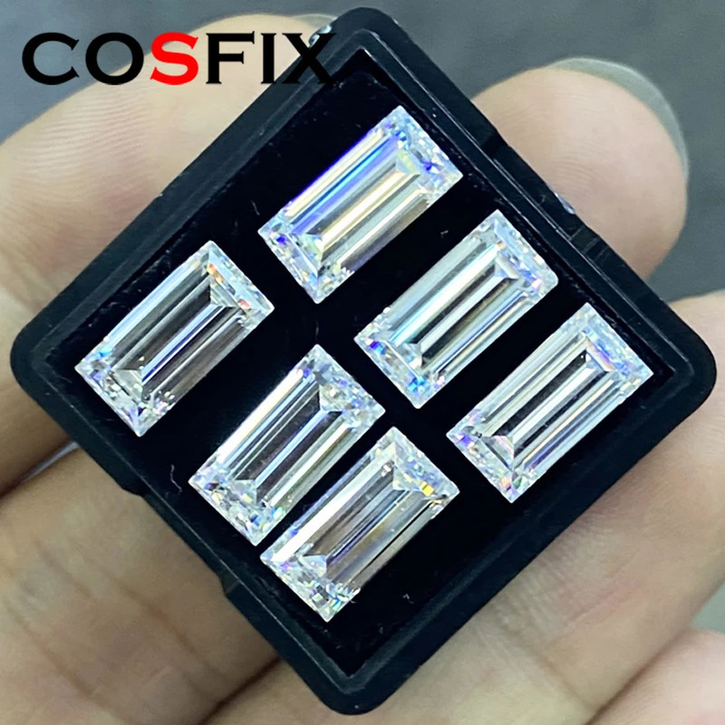 COSFIX 4-12mm Rare Baguette Cut Loose Stones D Color VVS1 Rectangle Baguette Shape Certified Diamonds 250516