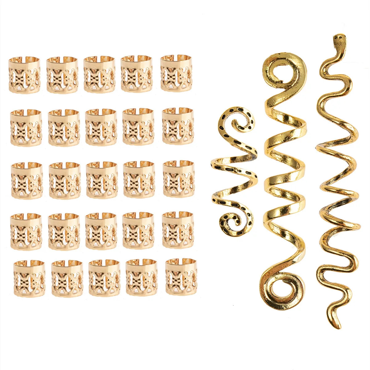 28PCS European and American Viking Celtic knot retro ethnic style spiral snake shaped dirty braid hair clip accessories 250515