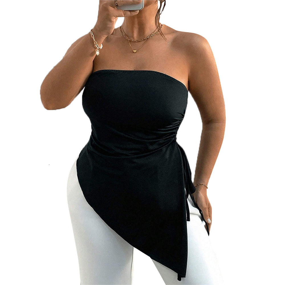 Large Size Womens Sexy Style Strapless Vest for Autumn and Winter New High-end Slim Fit Top