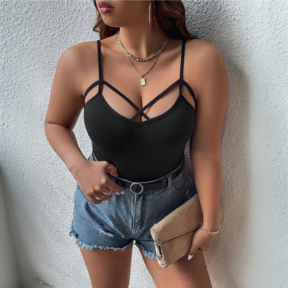 Large Size Womens Simple and Sexy Camisole Vest for Spring and Summer 2025 New Style Slim Fit Short Top