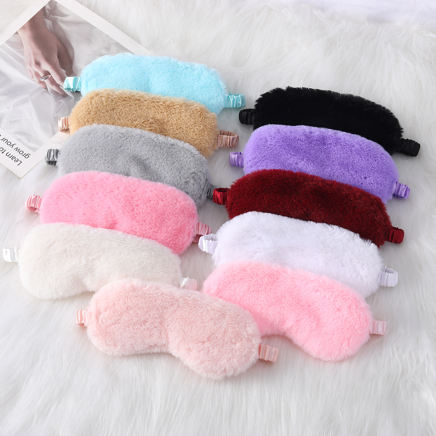 Little rabbit hair blackout sleep plush breathable imitation silk autumn and winter skin friendly eye mask