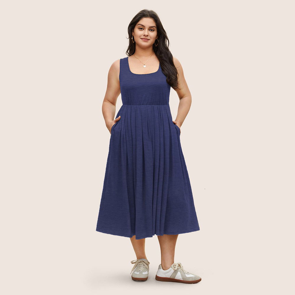 Plus Size Womens Clothing Simple Temperament Elegant Style Dress Summer Versatile Niche Mid Length Skirt