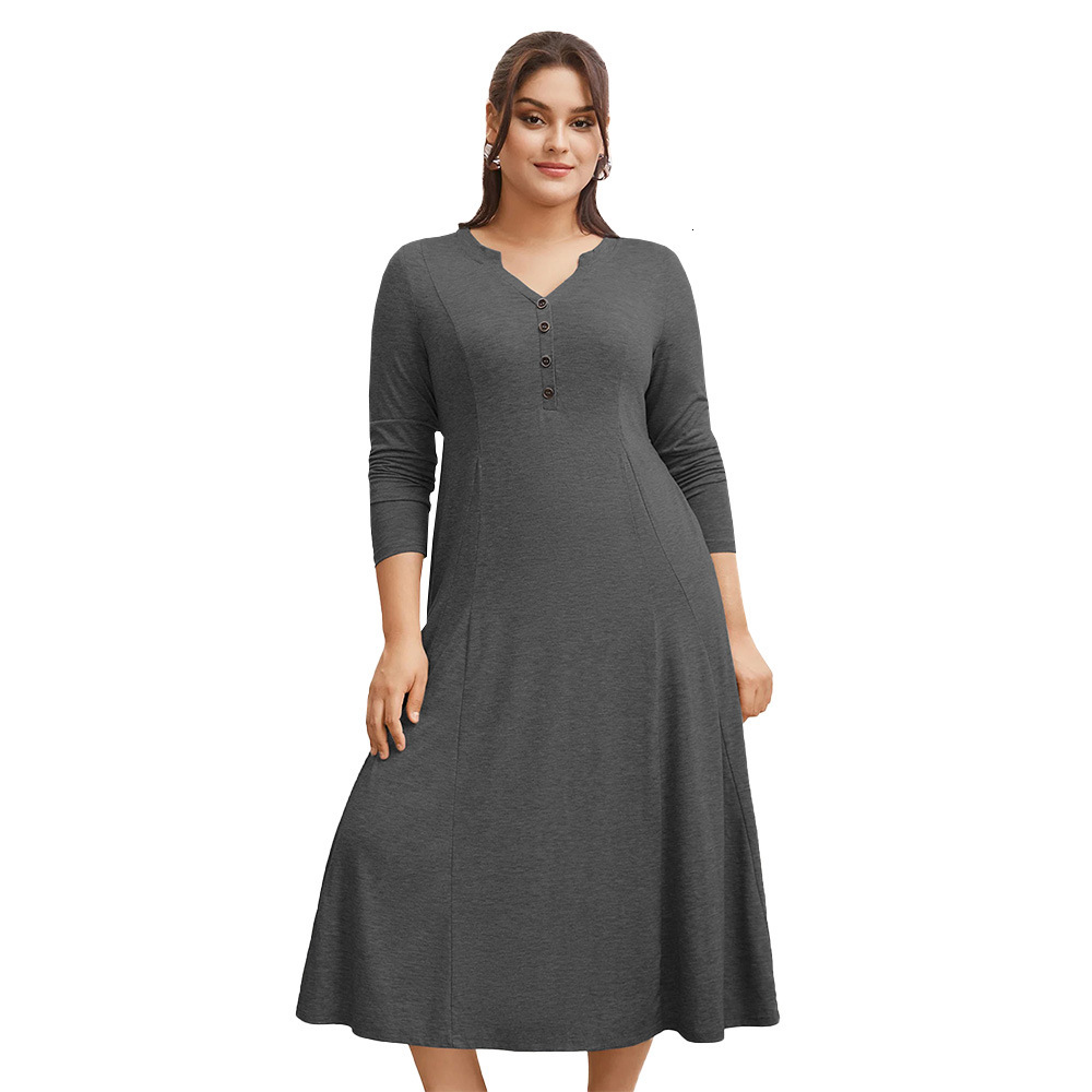 Oversized Womens Simple Style Dress for Autumn and Winter Loose and Slimming Versatile for Commuting Suitable for Wearing Mid Length Skirts