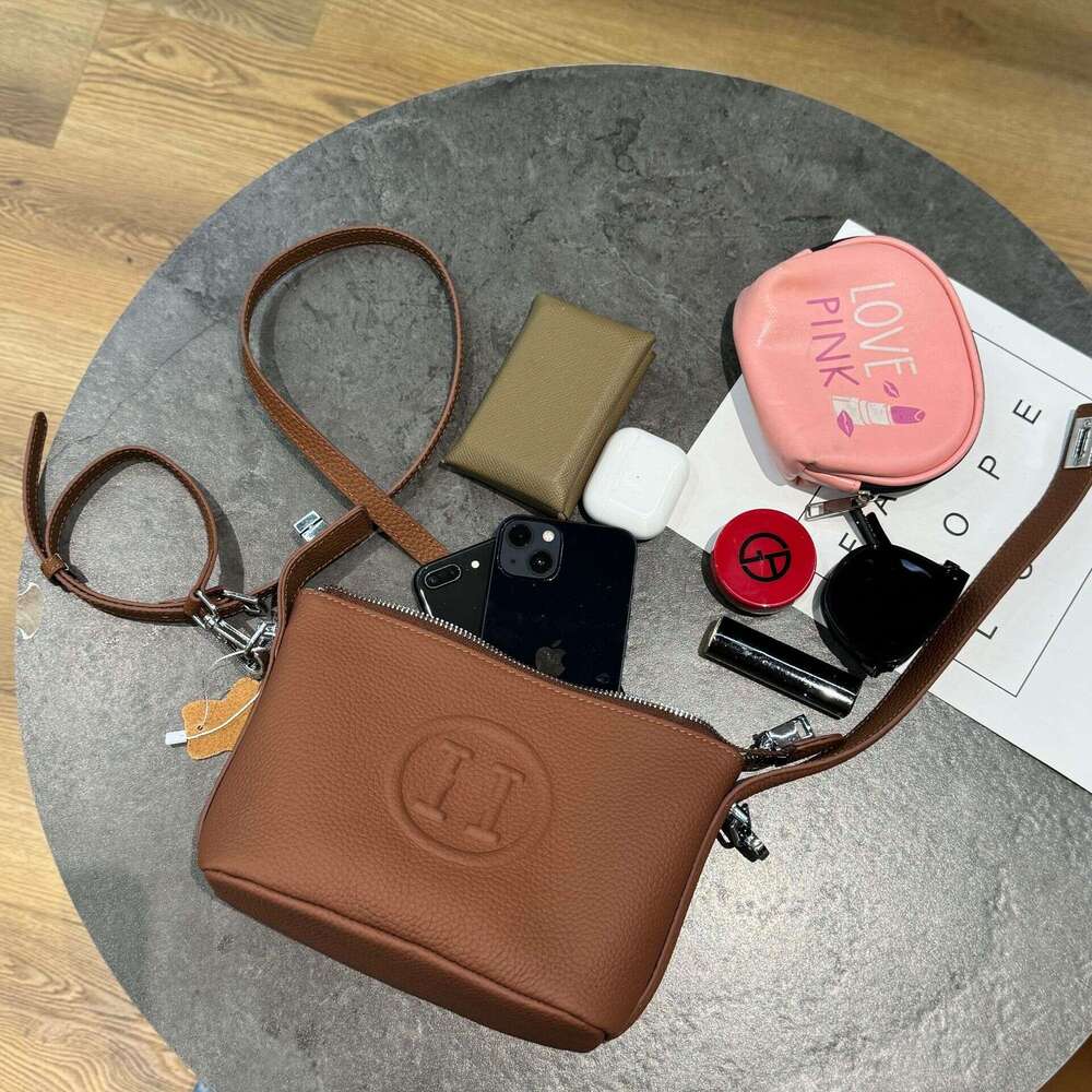 lunch Hot Hot box genuine leather bag, women's new versatile handbag, H home style original silver buckle bag, handbag,
