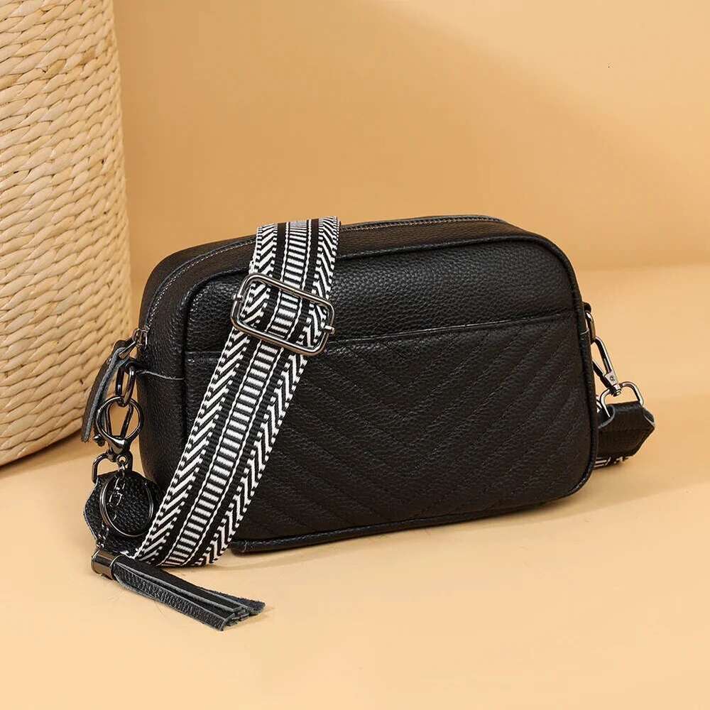 Women Quilted Shoulder Genuine Leather Classic Camera Bags Versatile Vintage Messenger Bag Casual Wallet Handbags
