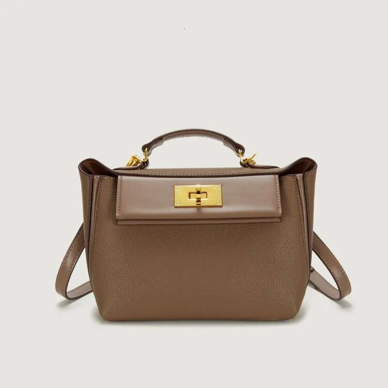 Unique Paris-Style Crossbody Handbag - High-End Minimalist Vintage Leather Clutch Casual Commuter Tote Women's Messenger Shopper