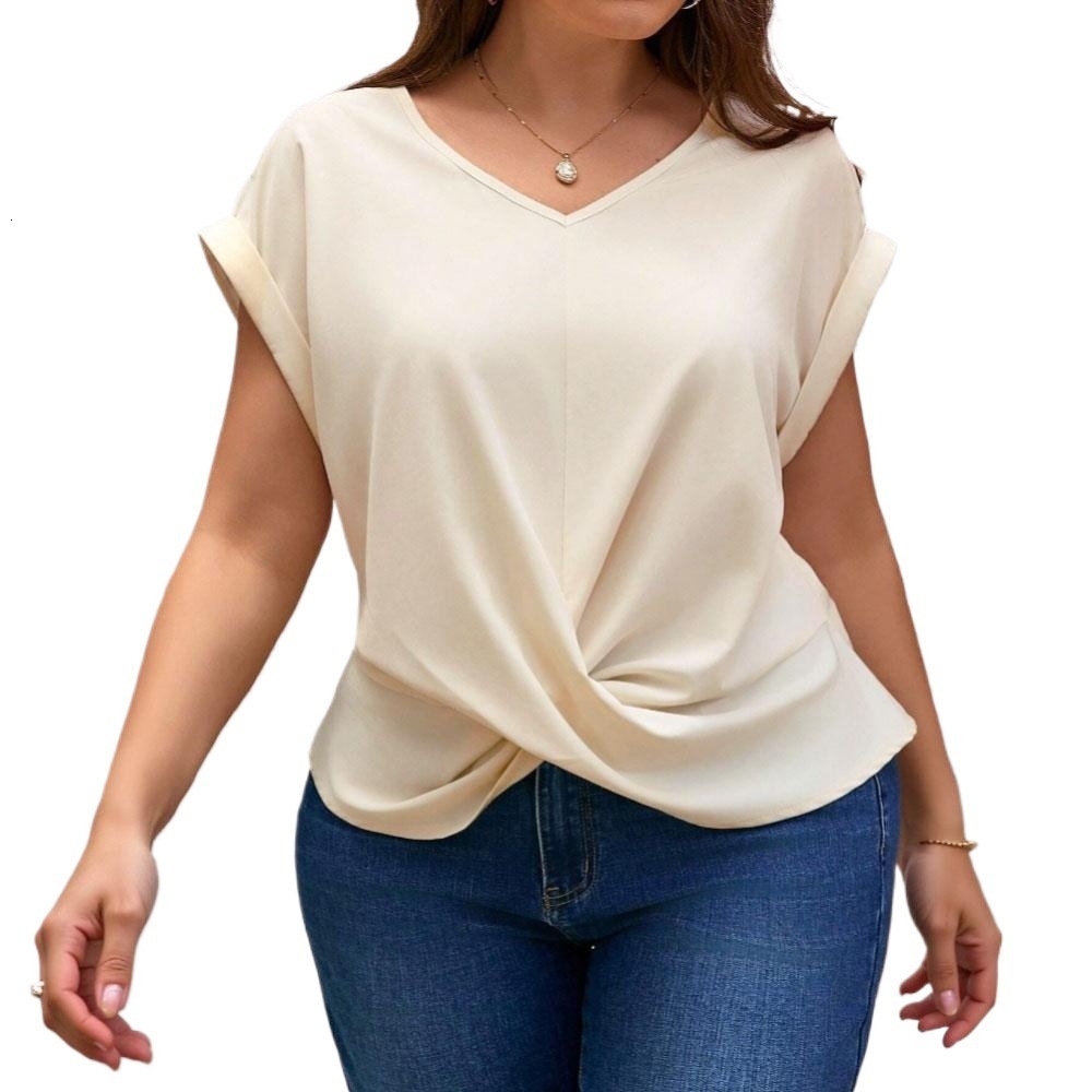 Ins Basic Plus Size Womens Fashion Simple T-shirt 2025 Spring/summer New Item Age Reducing Versatile Short Sleeved Top
