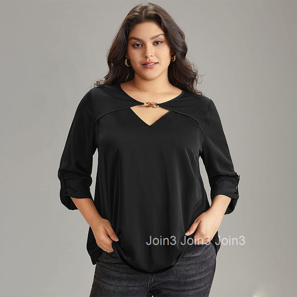 Design Sense Womens Temperament Commuting Autumn and Winter New Base Shirt V-neck Flared Long Sleeved Top