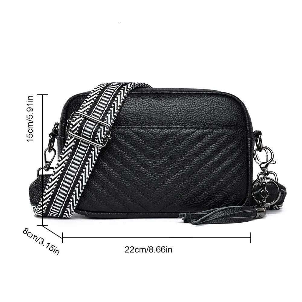 Women Quilted Shoulder Genuine Leather Classic Camera Bags Versatile Vintage Messenger Bag Casual Wallet Handbags