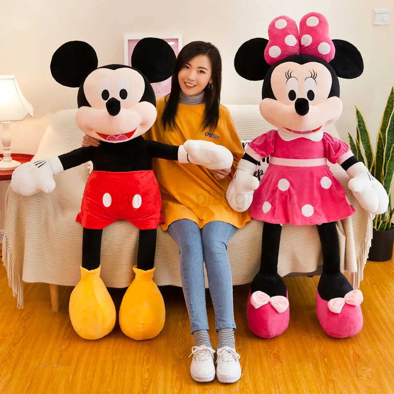 Disney 40-100cm Stuffed Mickey Minnie Mouse Plush Toy Soft Mickey Minnie Dolls Cushion Pillow Birthday Wedding Gifts for Kids Children W20250516