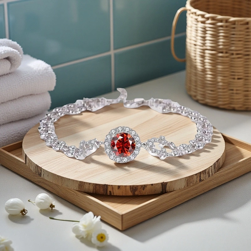 2CT Moissanite S925 sterling silver starry sky bubble bracelet, high-end, light luxury, fashionable and individual rose bubble mat women's bracel