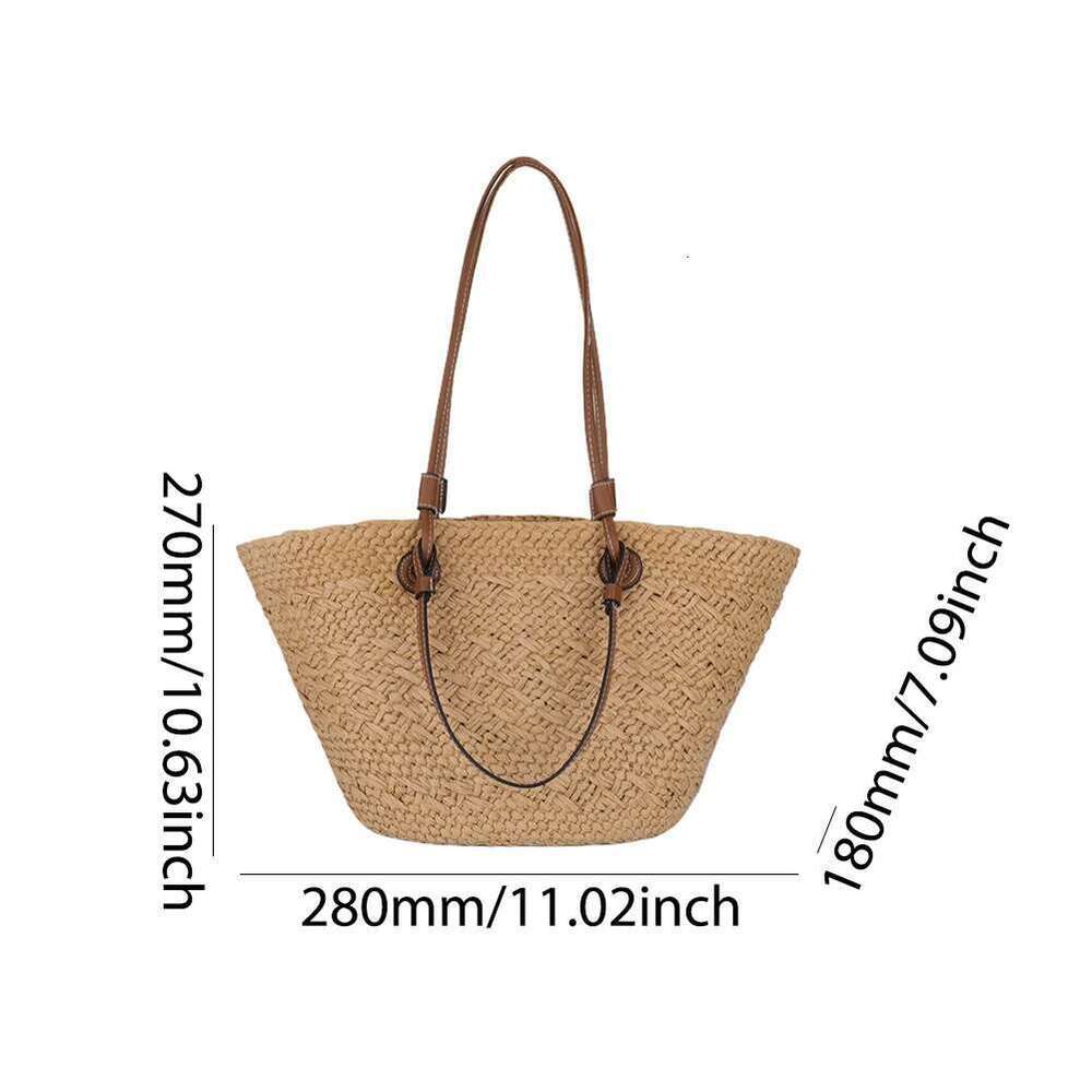 Women Fashion Shoulder Large Capacity Simple Woven Handbag Tote Clutch Bags Chic Hobo Bag for Party Vacation
