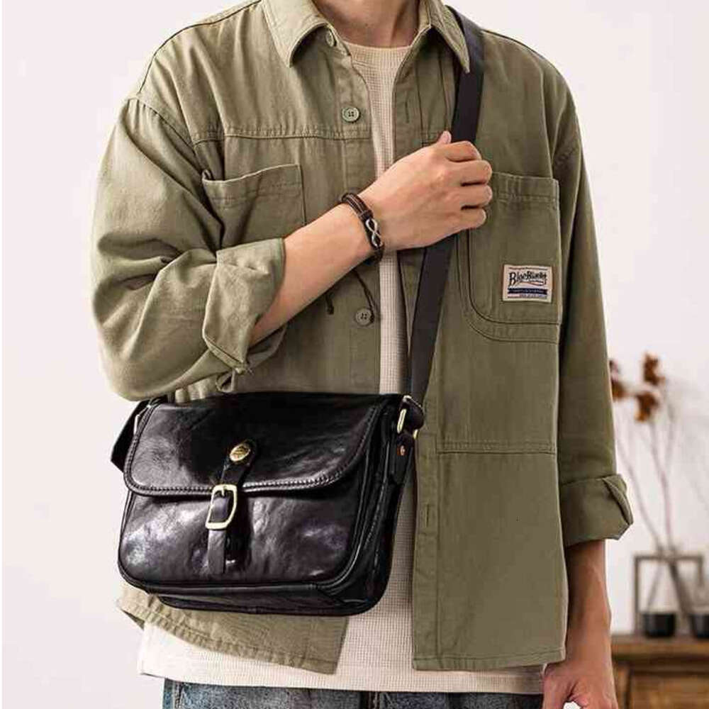 High Quality Genuine Leather Men Satchel Fashion Weekend Outdoor Daily Natural Real Cowhide Teens Shoulder Crossbody Bag