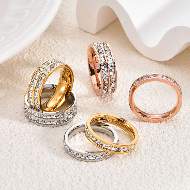 High Quality Designer ring for Woman man Ring Zirconia Engagement Titanium Steel Love Wedding Rings Sier Gold Fashion jewelry Christmas gift
