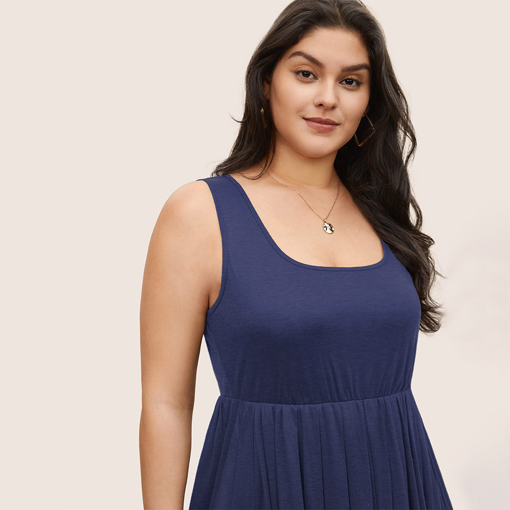 Plus Size Womens Clothing Simple Temperament Elegant Style Dress Summer Versatile Niche Mid Length Skirt