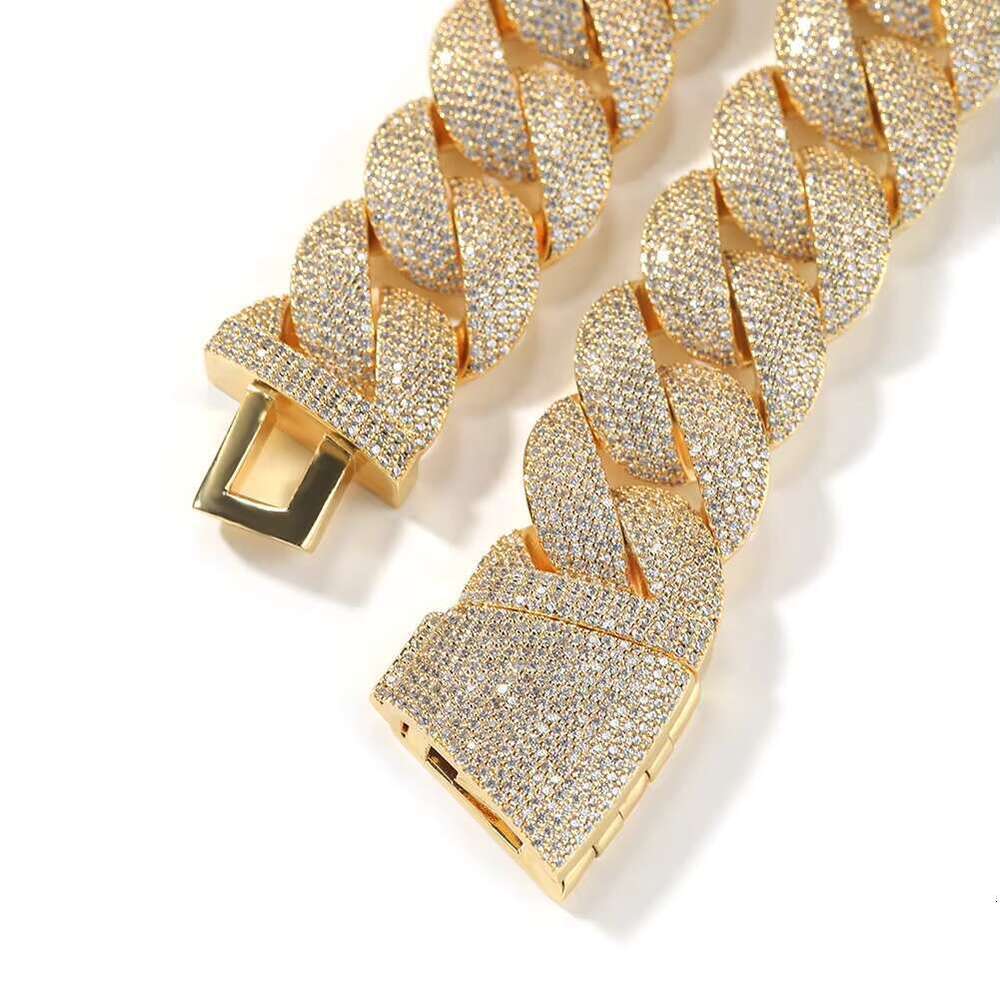 DHCollectiosn 5A Zircon Men's Hip Hop Necklace 24mm Gold Cuban Chain
