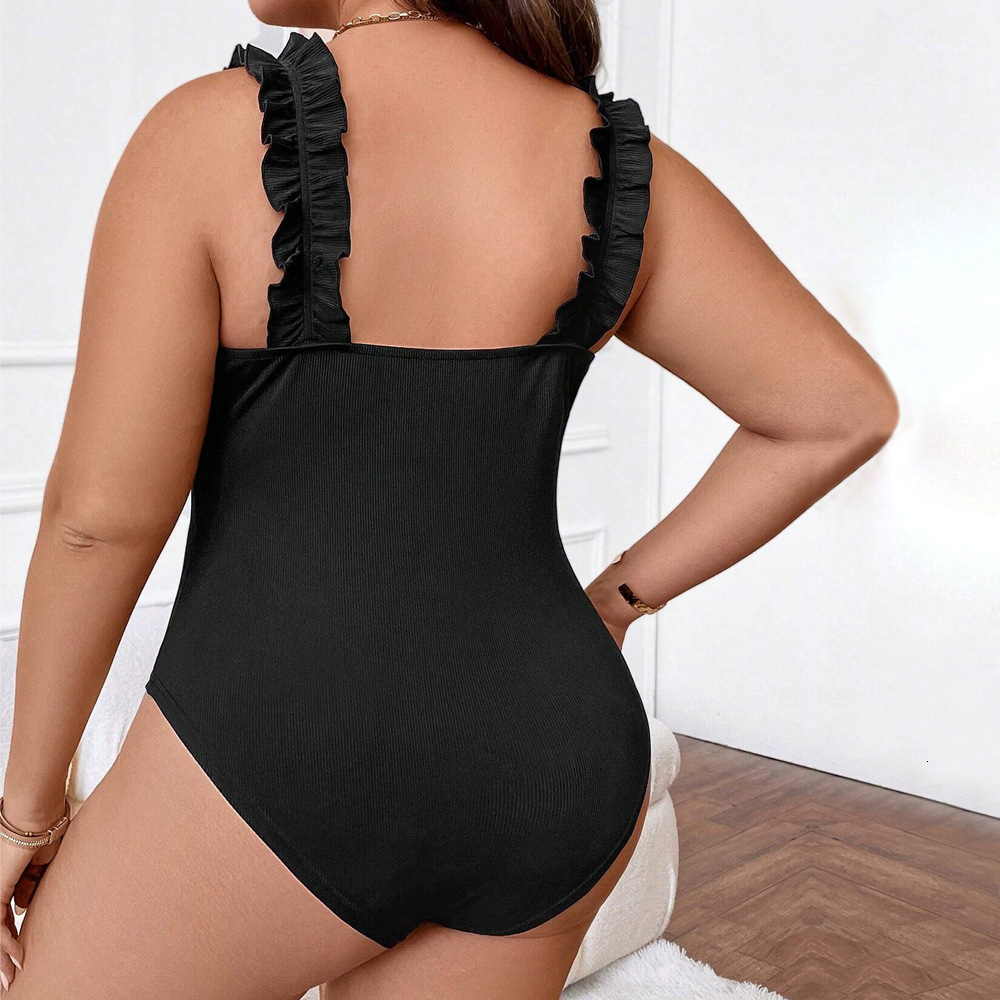 Spring/summer Plus Size Womens Ruffled Slim Fit and Slimming Temperament Sexy Suspender Jumpsuit