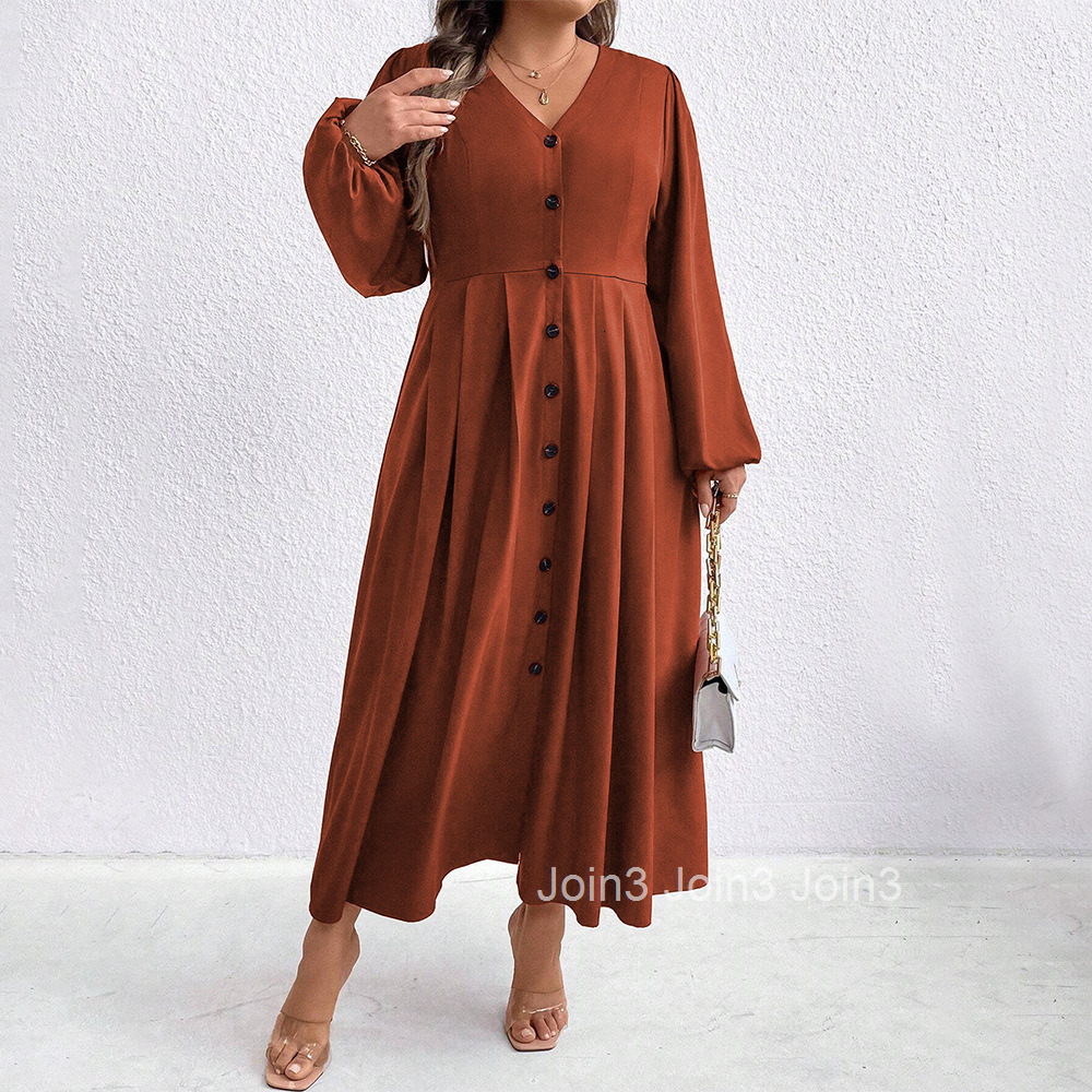 Womens Plus Size Elegant Style Dress Autumn and Winter High-end Fashion High Waist Slim Fit Long Skirt