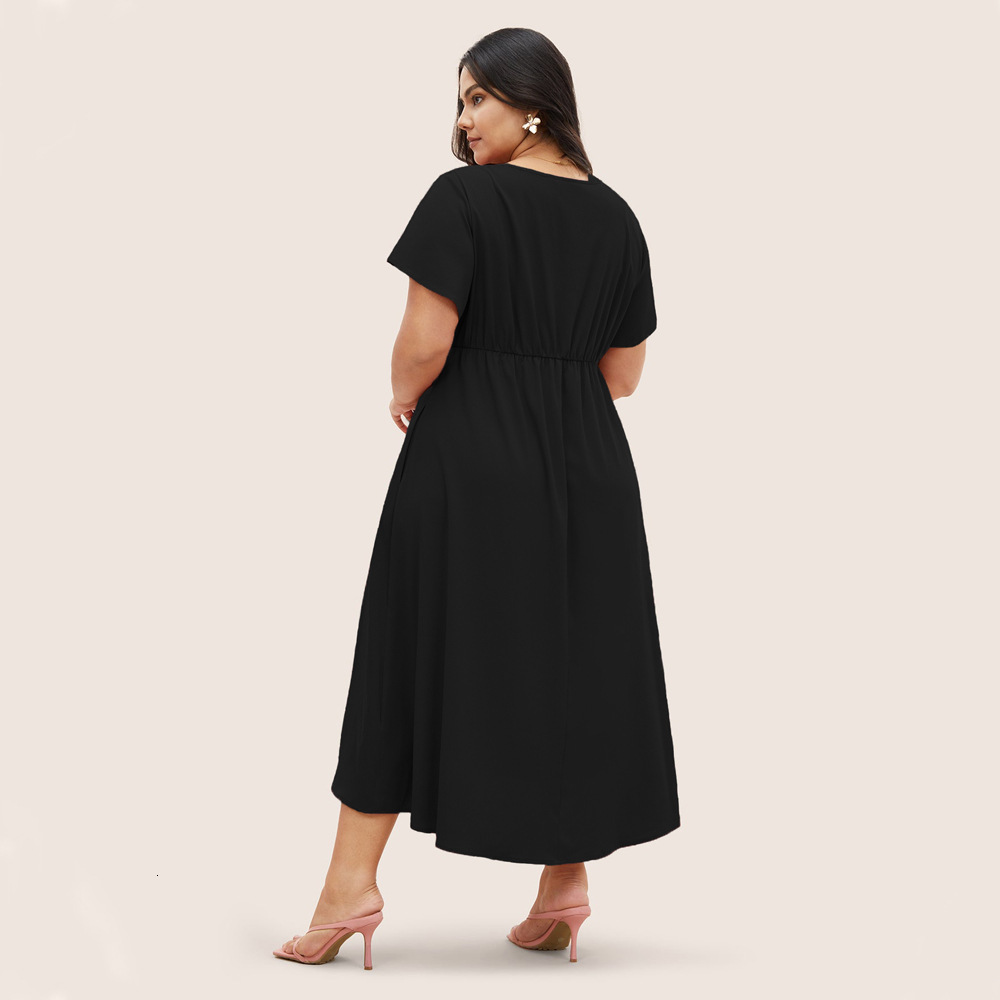 Large Size Womens Waist Cinching Slimming Tea Break Skirt Summer New Dress for Women