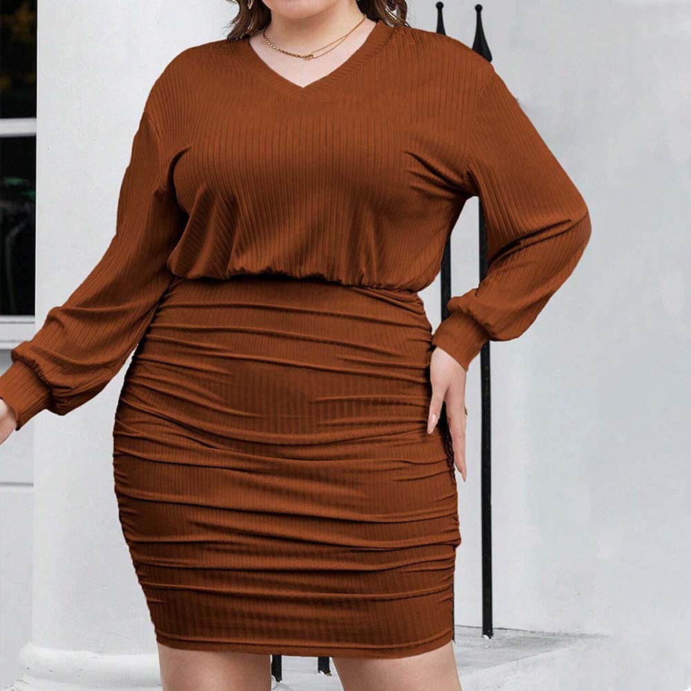 Plus Size Womens Commuting Style Dress for Office Workers Fashionable and Casual Versatile Short Skirt