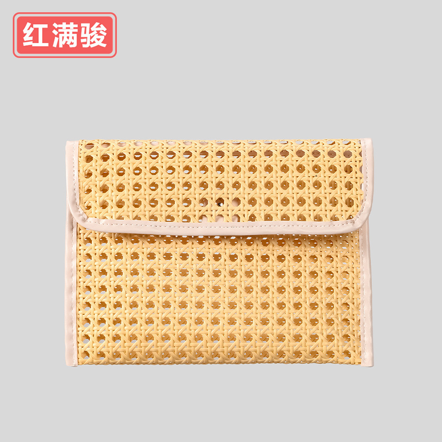2025S designer rattan hand woven single shoulder crossbody women vacation hollow beach flip small square bag handbag