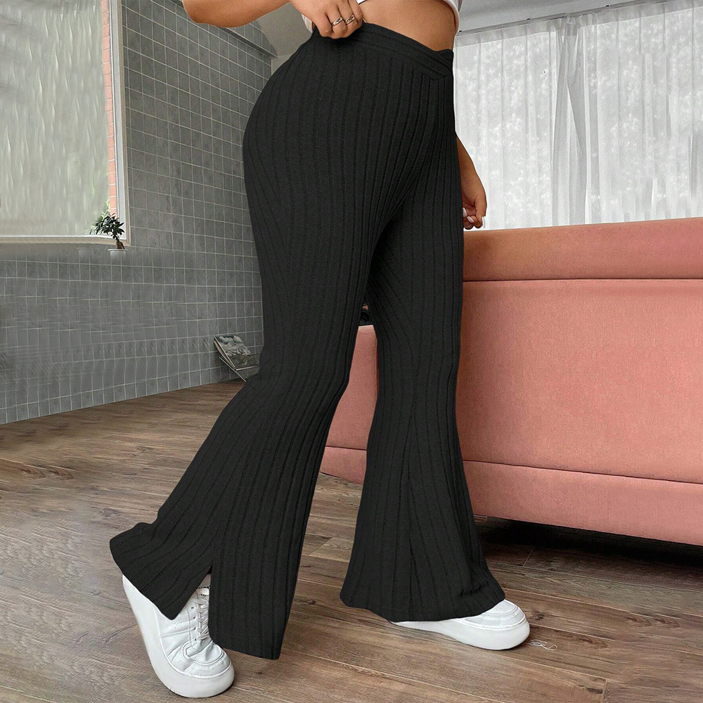 Large Size Womens Simple and Fashionable Casual Pants with Autumn and Winter Drape Showing Slim and Wide Legs Long Pants