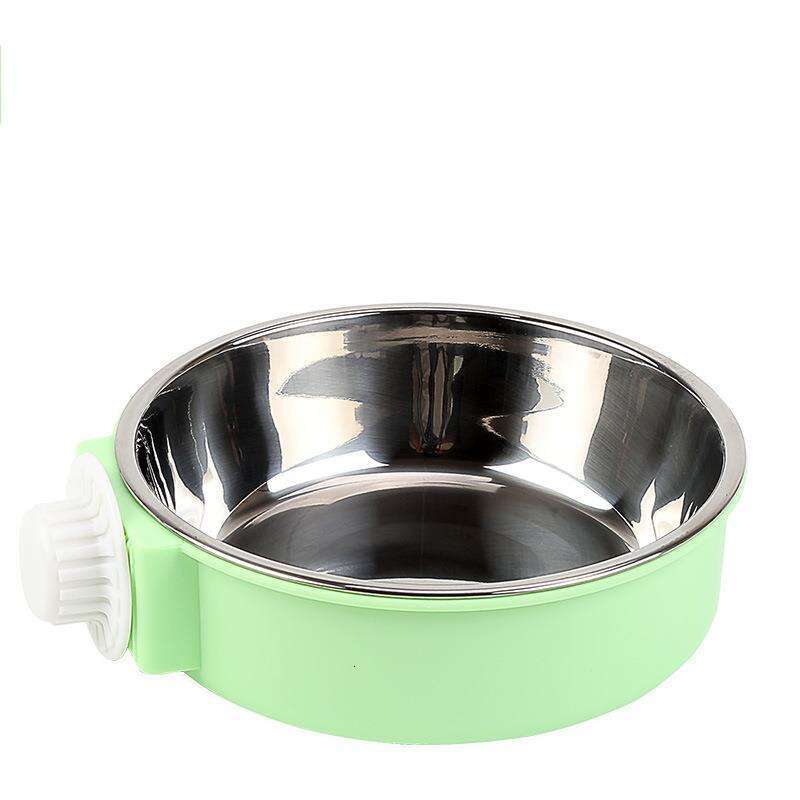 Pet supplies, hanging stainless steel dog cat circular 2-in-1 bowl, can be fixed and anti fall food bowl