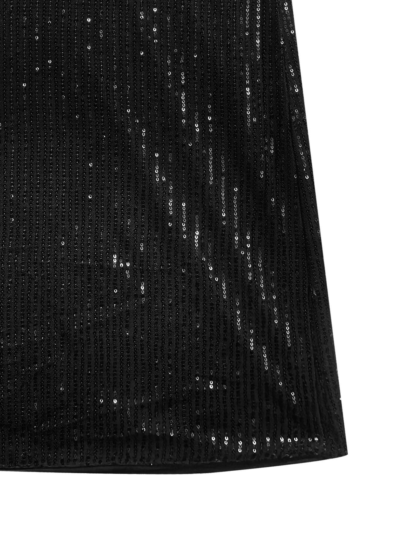 Plus Size Womens Sequined Dress Casual Round Neck Short Sleeve Knitted Polyester A-line Loose Fit Solid Color Mid-length 250515