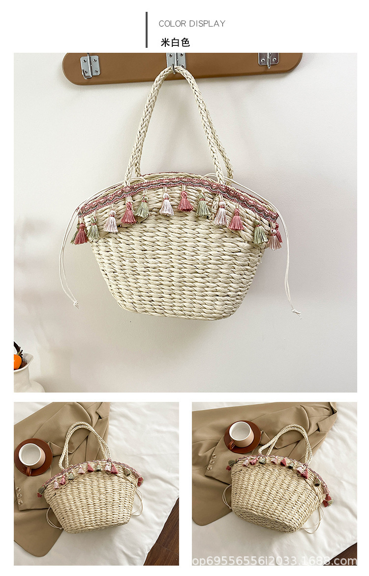 2025S Designer Straw Women New Fashionable and Versatile Large Capacity Bucket Beach Woven Handheld Vegetable Basket Bag