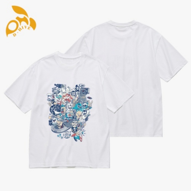 Free Shipping Designer Oversize Men's Women's shirt Short Sleeve Round neck Customized 200g Men's hot stamping T-shirt - front outdoor 