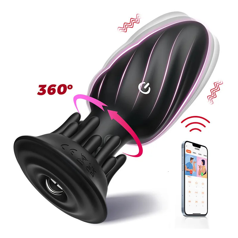 360 Remote Control Rotating Plugue Anal Vibrador Dildo Silicone Prostate Massager Anal Butt Plug Dilator Sex Toys For Women Men 250515