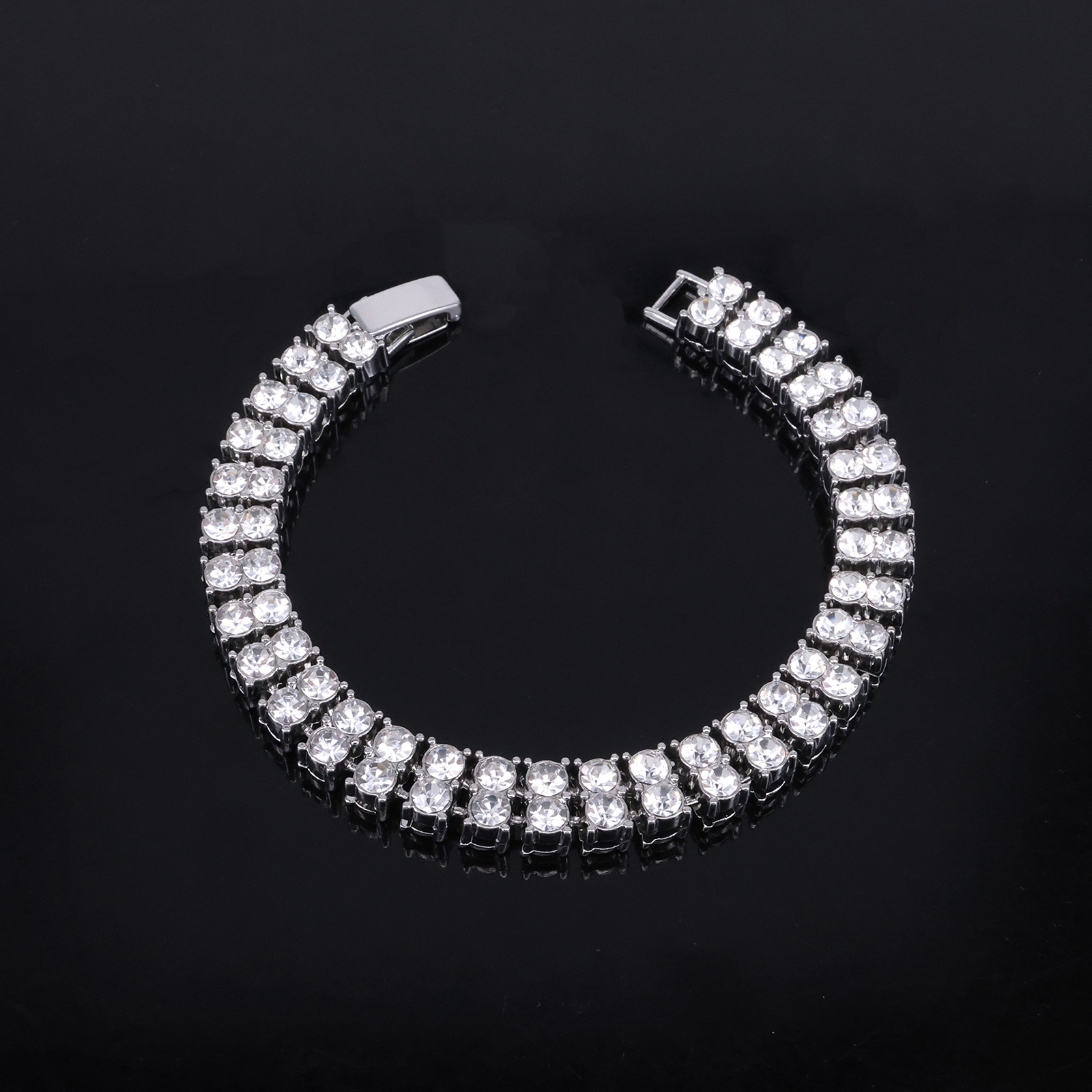 TEMU Hot Selling 10mm Diamond-Studded Alloy Cuban Link Chain for Men, Stylish Rapper Hip Hop Necklace