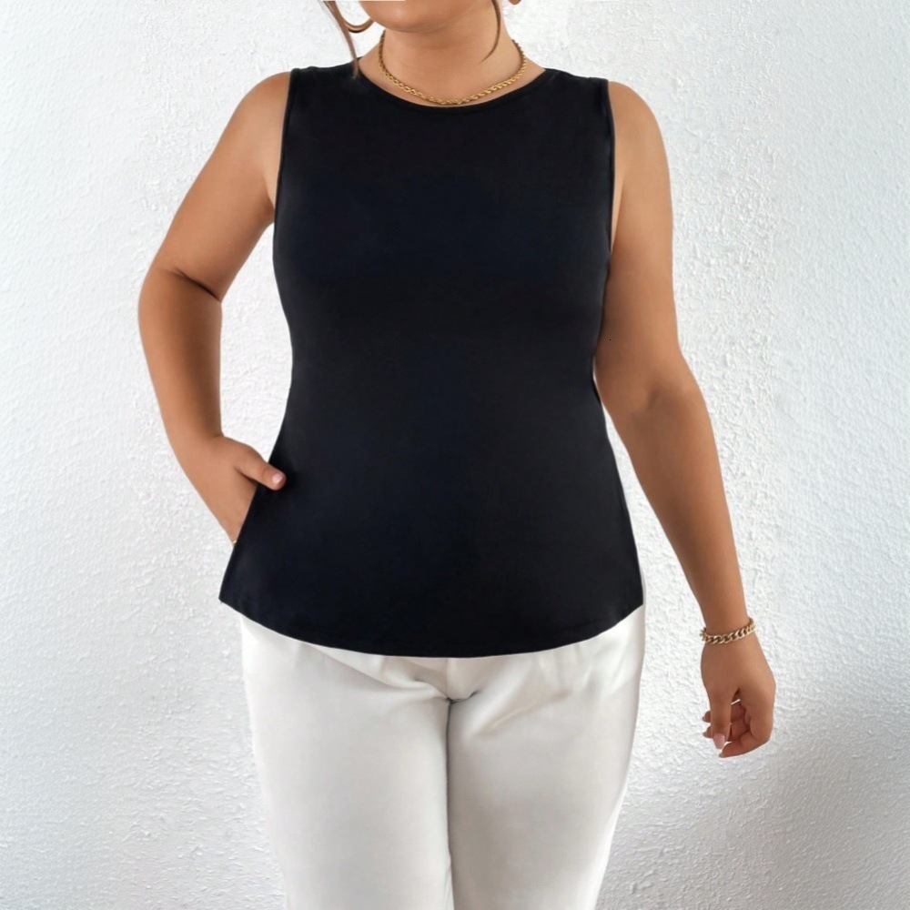 Large Size Womens Fashionable Simple T-shirt for Spring and Summer 2025 New Item Irregular Top with Long Front and Short Back