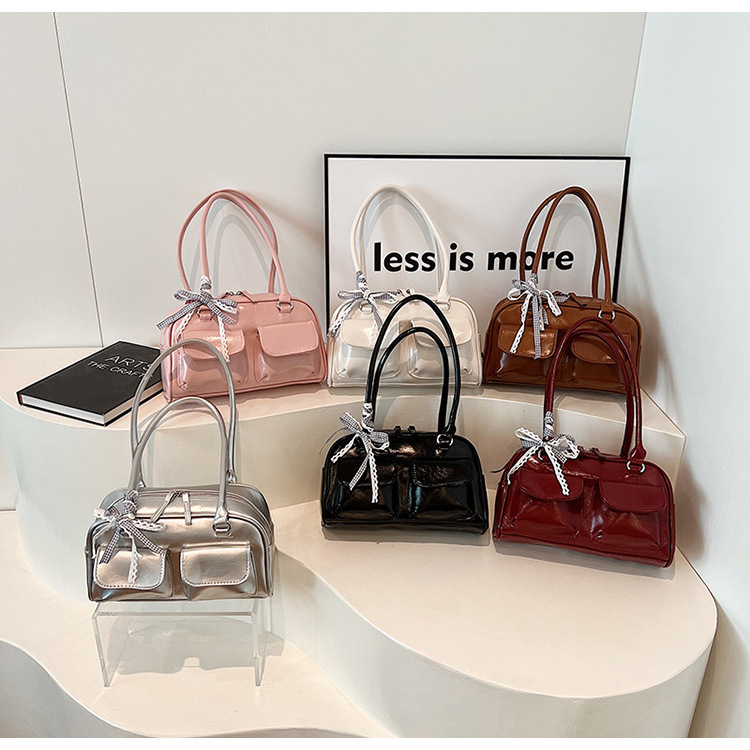 2025 Free Delivery Designer's South Korean Sister's Same Standail Bowling Small And Popular Boston One Shoulder Handheld Underarm Bag