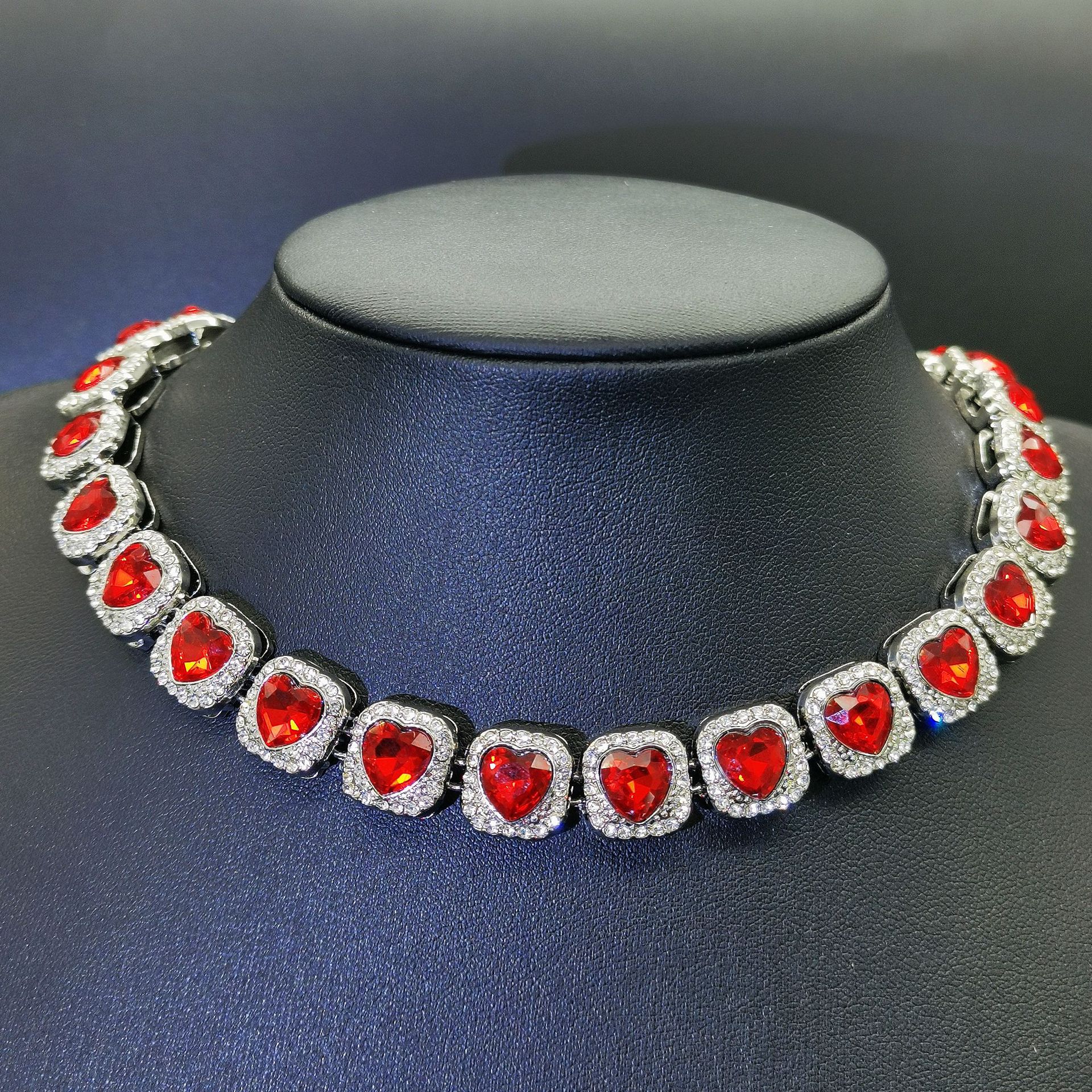 Luxury Hipster Heart Charm Necklace Featuring Real Cubic Zirconia Stones