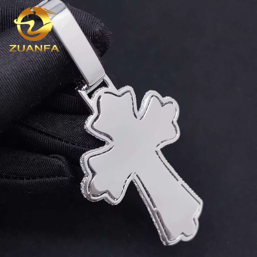 New Style GRA Pass Diamond Tester Solid 925 Silver Gold Plated Iced Out Big Size Fancy Moissanite Hip Hop Pendant Charms