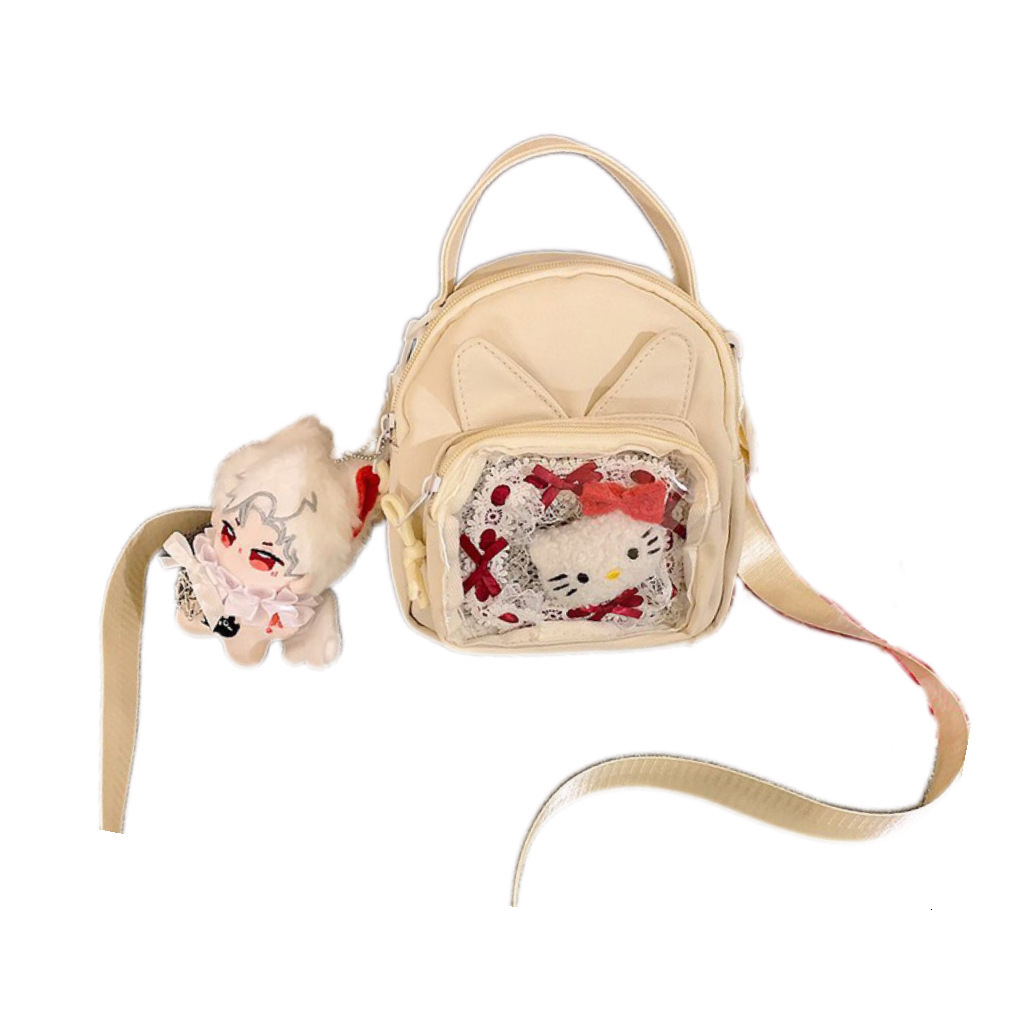 2025S Designer Pain Baby Cute anime Transparent Versatile Student Shoulder Crossbody Women Casual Cell Phone Small Square Bag