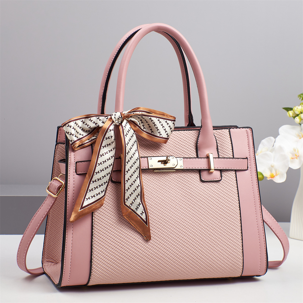 2025S Designer New Fashionable Macaron Handbag Splicing High Beauty Shoulder Simple Large Capacity Women Crossbody Bag