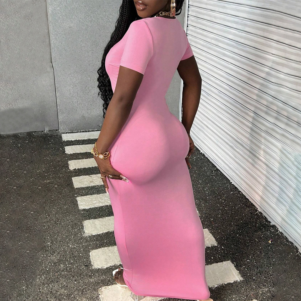Spring/summer New Fashionable Elastic Sexy U-neck Low Cut Slimming Hip Hugging Dress for Women