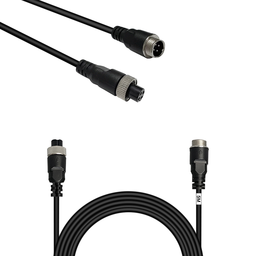 Auto 4-pin Aviation Video Extension Cable RV Reversing Monitor CCTV System Car Video Extension wire