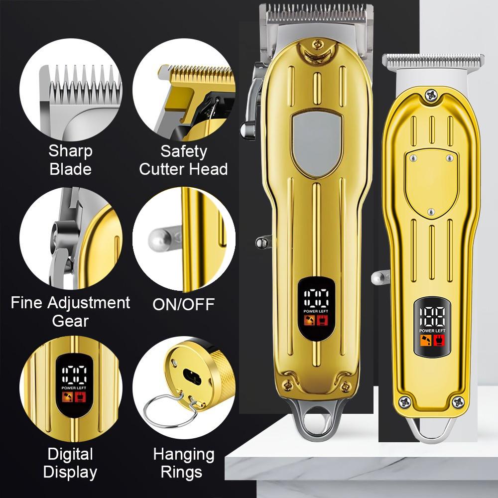 Shaver, Hair Clipper, Nose Hair Repairer, Golden Four in One 2025 New Style Set, Fashionable and Atmospheric, Hair Salon, Family Exclusive