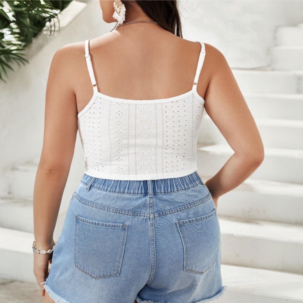 2025 Plus Size Womens Sexy Elegant Style T-shirt for Spring and Summer New Short Style Slim Fit Camisole Top