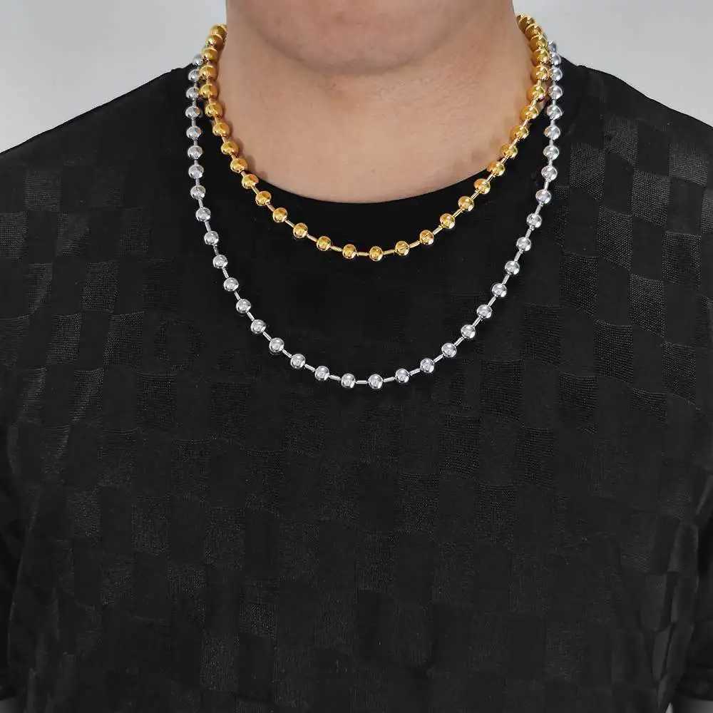 3/6/8mm Stainless Steel Ball Bead Necklaces For Wen Men Gold/Silver Color Metal Bead Chain Choker For Jewelry Making X250516