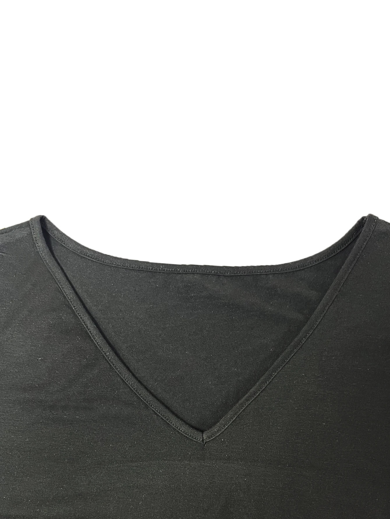Plus Size 2024 Summer Womens Short sleeved Sexy Off Shoulder Vneck Basic Solid Color Tshirt Top 250514
