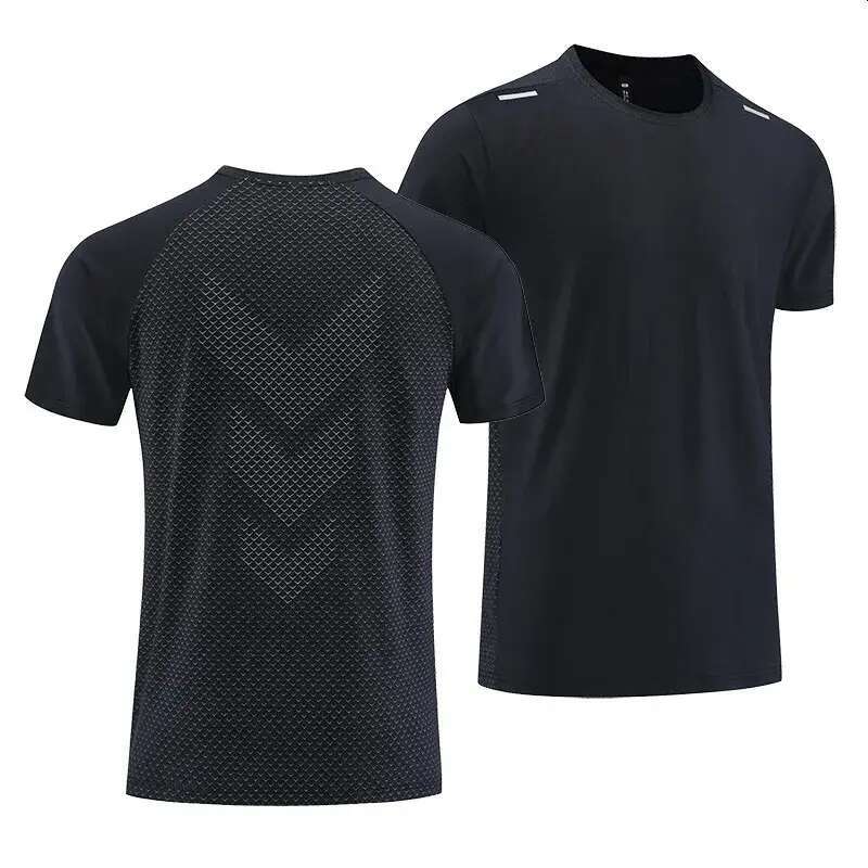 Quick Drying Mens Running Tshirt Fiess Sports T Shirt Gym Training Tees Breathable Jogging Casual Sportswear Unisex Tops 240816 designer bag